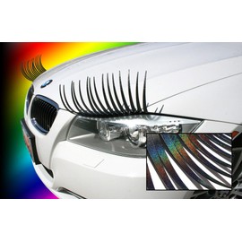 CarLashes Iridescent Rainbow Car Eyelashes, Special Edition, Hand Airbrushed, Miles of Smiles