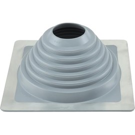 Water-Tite 81456#4 Metal Roof Flashing, 9-3/4-by-9-3/4-Inch Square Base with EPDM Rubber Collar, For 2-3/4" to 7" Vent Pipes, Gray