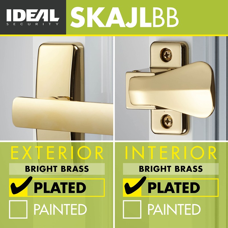 Ideal Security Door Lever for Storm and Screen Doors, Bright