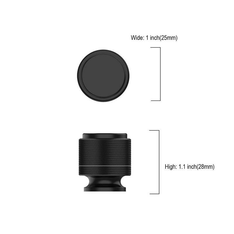 Asidrama 10 Pack Matte Black Kitchen Cabinet Knobs - Knurled