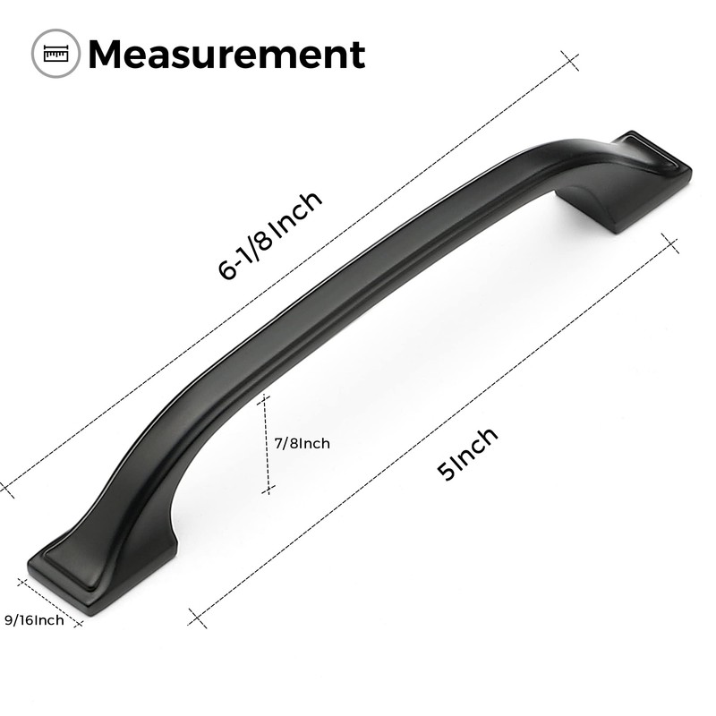 Ravinte 10 Pack Black Cabinet Pulls 5 Inch Kitchen Cabinet