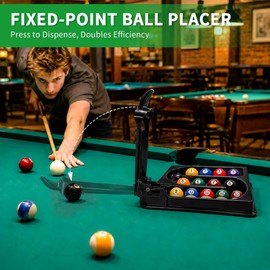 WINISH Billiard Training Tools & Billiards Training Aids, Portable Billiards & Snooker Ball Holder, 15 Balls Storage Rack, Complete with Screwdriver & Rubber Bands for Pool Table Use