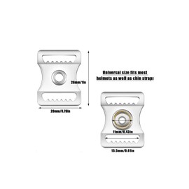 15 Pcs Sports Helmets Buckle，Stainless Steel Snap Chin Strap Buckle，Football Helmet Snaps Chin Straps，Multifunctional Helmet Repair Adapter Kits for Softball Baseball Hockey Football Sports(Silver)