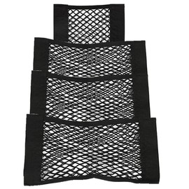 Car Boot Storage Nets, 4 PCS Car Net Pocket Cargo Net, Storage Net Cargo Organizer Stretch Mesh Bag Pocket for Auto SUV RV Black