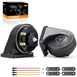 FARBIN Car Horn 12V Electric Waterproof Loud Motorcycle Horns Replacement Universal Horn Kit Fit for Any Vehicle Truck SUV Boat (TY75)