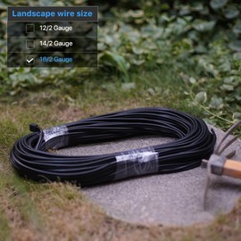 GOODSMANN Low Voltage Electrical Wire 100ft 16AWG 2- Conductor Landscape Lighting Cable Direct Burial Wire with Copper Core PVC Jacket Compatible Low Voltage Outdoor Lights, Path Lights Spotlights ect