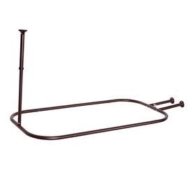 Shower Curtain Rod Hoop Square Shape Bathroom Heavy Duty No Rust Oval Shower Rod 58.3"x24" for Clawfoot Tub,for Free Standing Tubs Bronze