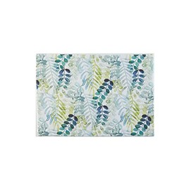 Tableau Breezy Branches Placemat Set of 6-100% Cotton, 19x13 Inches, Blue Green, Tropical Design, Machine Washable, Kitchen & Dining Table Mats