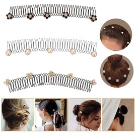 Clip Hair Comb, Pack of 3 Plastic Hair Comb for Inserting French Twist Hair Comb Hair Clip Combs Hairband with Teeth for Women French Hair Band