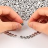 Yochus 1000pcs Silver Mixed Round Acrylic Letter Beads 4x7mm Black
