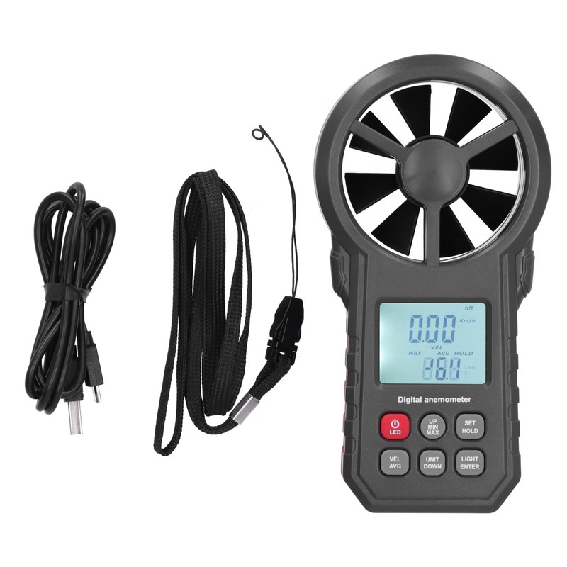 WT87B Bluetooth Digital Anemometer with LCD Backlight 9V Handheld Wind