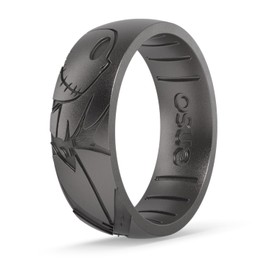 Enso Rings Nightmare Before Christmas PRB Silicone Ring - Comfortable and Flexible Design - Jack Forever & Always - Platinum - 11