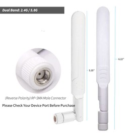Dual Band WiFi Antenna 2.4GHz 5GHz 5.8GHz 9dBi MIMO RP-SMA Male Antenna for WiFi Router Wireless Network Card USB Adapter Security IP Camera Video Surveillance Monitor with SMA IPEX Cable