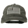 e4Hats.com Silver American Flag Embroidered Washed Cap - Black OSFM