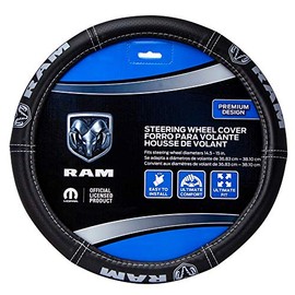 Plasticolor 006697R25 Dodge Ram Deluxe Elite Steering Wheel Cover - Gray Logo