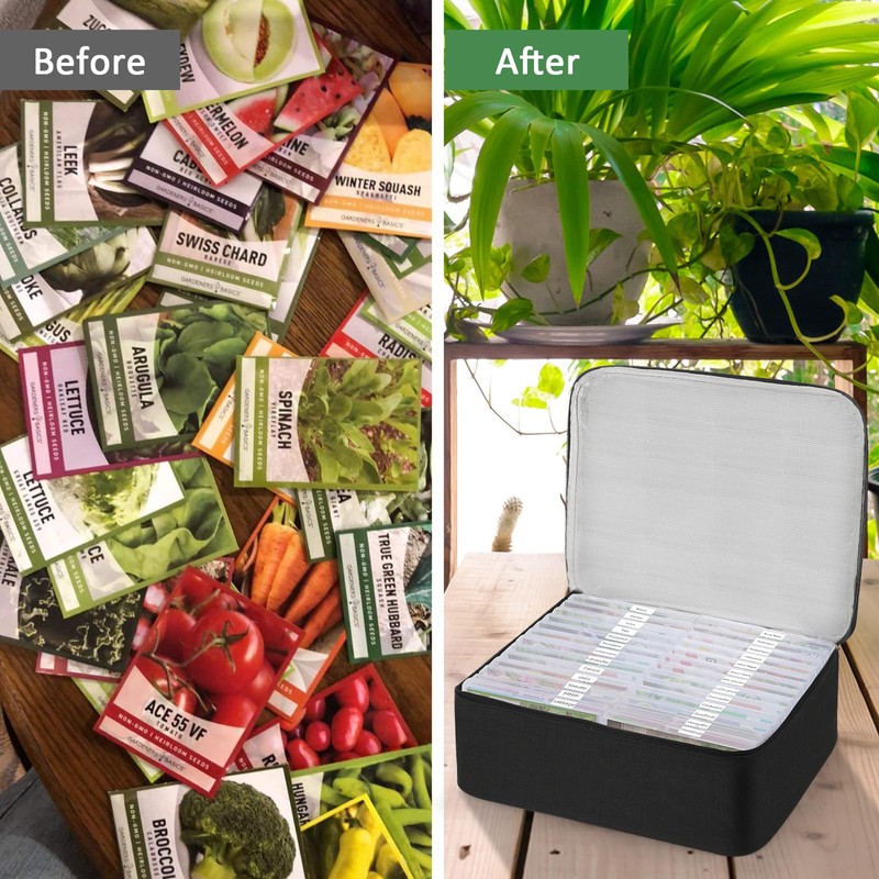 38 Slots Seed Storage Organizer Box with Insulated Bag That