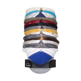 Dome Dock The Original USA-Made Hat Rack and Compact Hat Organizer for Wall Installation, 20 Hat Capacity, Black (2 Pack)