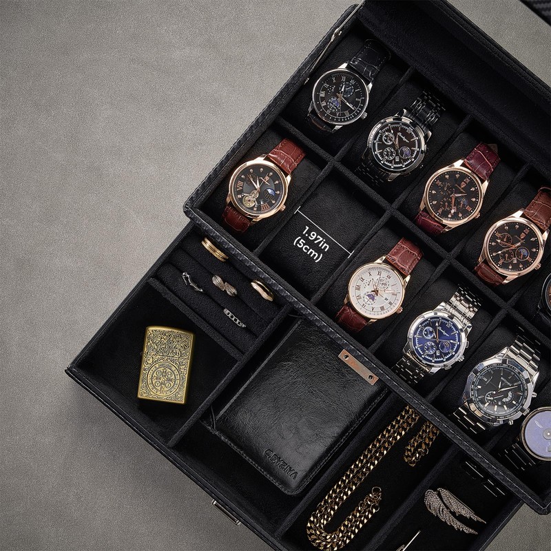 ProCase 12 Slot Watch Box for Men, Jewelry Organizer Box