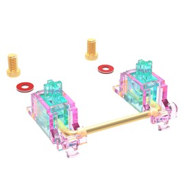 DUROCK Stabilizer V2, Screw in Stabilizers with 2u 6.25u 7u Wires, PCB Mount Keyboard Stabilizers for Mechanical Keyboards (V2 Pink Teal 80% Kit)