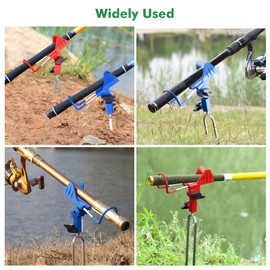MOERDIFFER 2-in-1 Luminous Fishing Rod Holder, Stainless Steel, 360 Adjustable for Boat & Floor (Red/Blue)