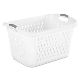 Sterilite 2.7 Bushel Jumbo Plastic Laundry Basket, White