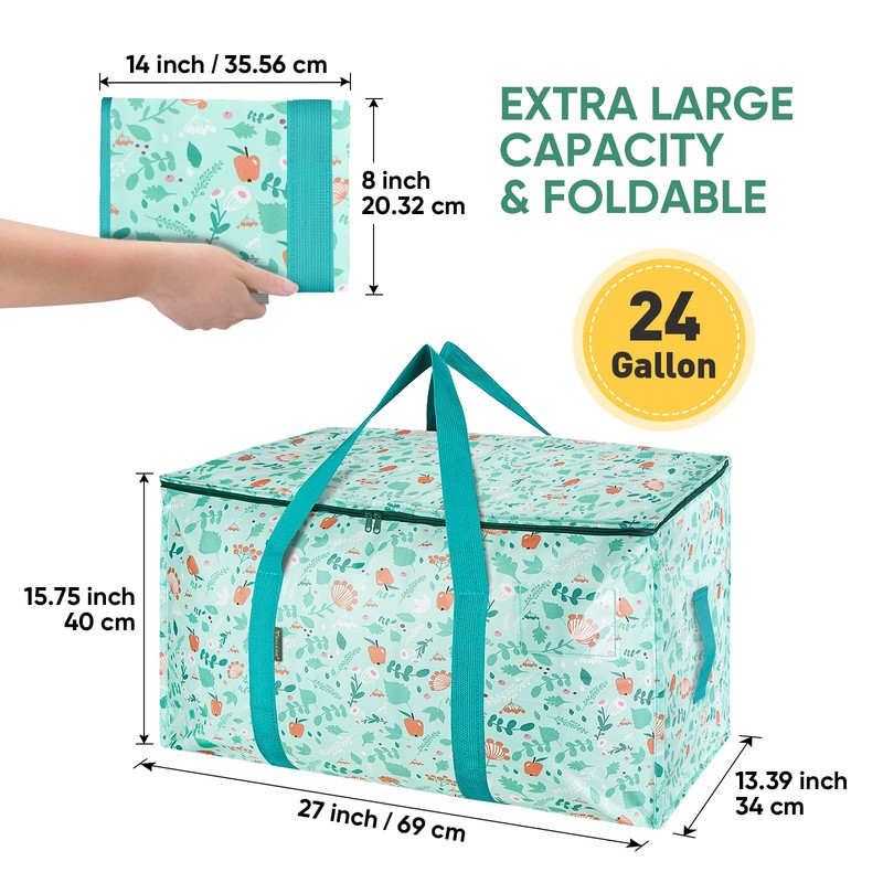 BALEINE 4-Pack Oversized Moving Bags with Reinforced Handles, Heavy-Duty Storage