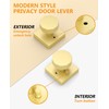 Asidrama 4 Pack Privacy Gold Door Knob with Lock, Brush