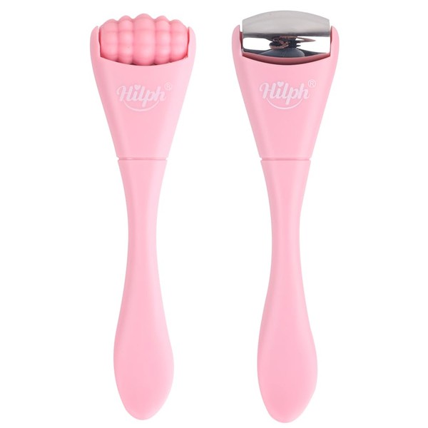Hilph Facial Roller Beauty Massager, Promotes Absorption of Eye Creams and Essential Oils, Improves Fine Lines and Edema - Pink