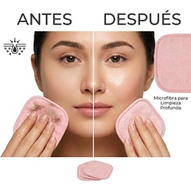 Paños Desmaquillantes Reutilizables, Almohadillas de Microfibra para Limpieza Facial Profunda, Suaves y Lavables (5, Ch)