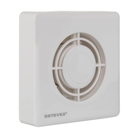 Estevez Extractor De Aire Modelo 1004(eco) | Ventilador para Baño y Cocina Tipo Económico Cuadrado de 4", 15 Watts, 41dB, Flujo de Aire 72m³/hr, | Instalación en Muro o Techo.