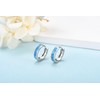 CERSLIMO Opal Earrings, Orange/White/Blue/Pink Opal Hoop Earrings Silver 925 10