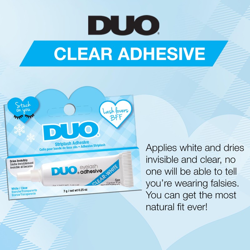 Duo Striplash Adhesive, Clear Lash Glue for Fake Lashes, Lash