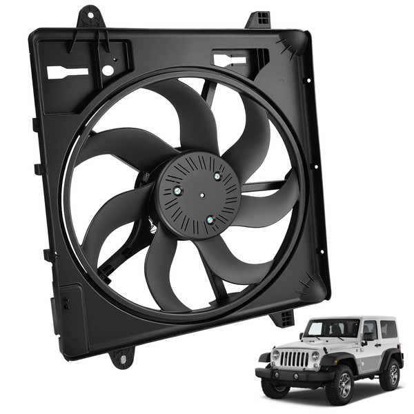 621-601 Engine Cooling Radiator Fan Assembly Compatible with Jeep Wrangler
