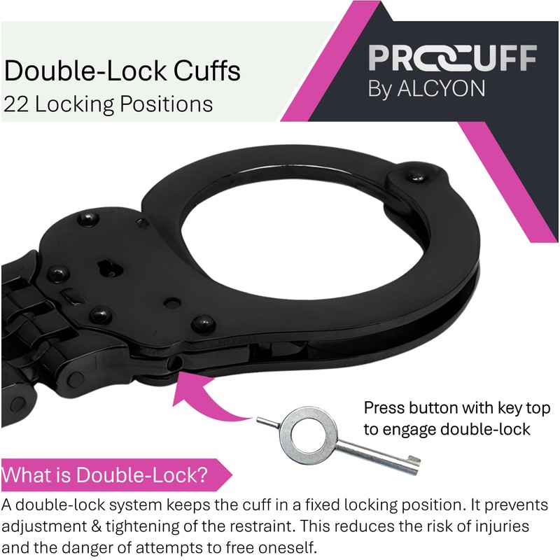 PRO-Cuff England Police Handcuffs. Real Metal Handcuffs. Heavy-Duty Steel. Professional