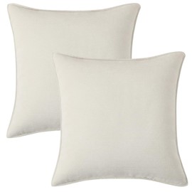 Tennove Cushion Covers 45x45cm Soft Chenille Couch Throw Pillows Case Pack of 2 Farmhouse Decorative Luxury Cushion Pillow Covers Pearl White Pillowcase for Home Sofa Bedroom Decor