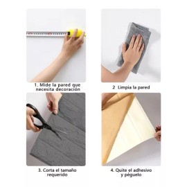 3D Wall Sticker Wallpaper Pegatina Pared Patron Ladrillo Paper Tapiz 3d 35x38 Cm, 20 U