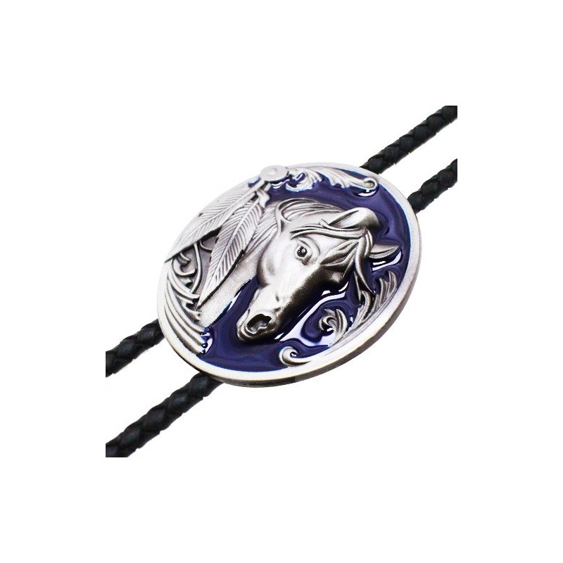 Western Native American wind 青馬 [Bolo Tie Necklace] polar Tie