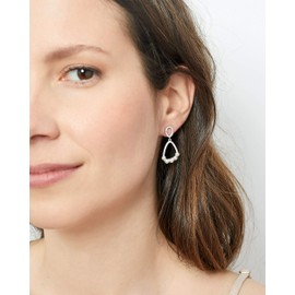 Secret & You Women's Pearl Earrings Freshwater Cultured Pearls Round 3.5 to 4 mm Rhodium-Plated 925 Sterling Silver, Sterling Silver, Pearl