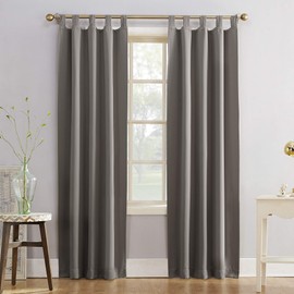 Sun Zero Easton Blackout Tab Top Curtain Panel, 40" x 95", Gray