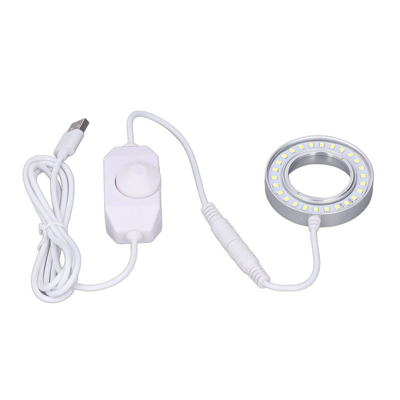 Microscope Lighting Lamp Spiral Buckle Adjustable Brightness LED Ring Light