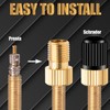 MEAJOO 4PCS Brass Presta Valve Adapter, Convert Presta to Schrader