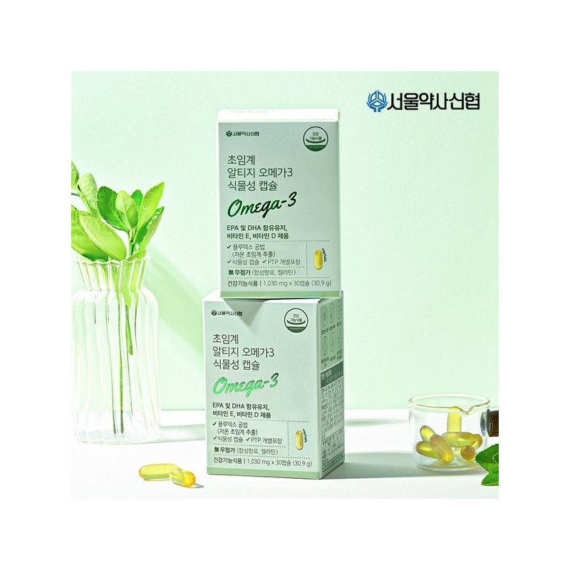 Seoul Pharmacists' Cooperative 서울약사신협 초임계 알티지 오메가3 식물성캡슐 30캡슐 12세트