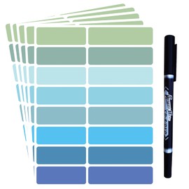 Waterproof Removable Labels Name Tags - 320PCS with Pen Adhesive Name Label Stickers for Water Bottles, Baby Daycare, Kids School Supplies, Home Office Organization