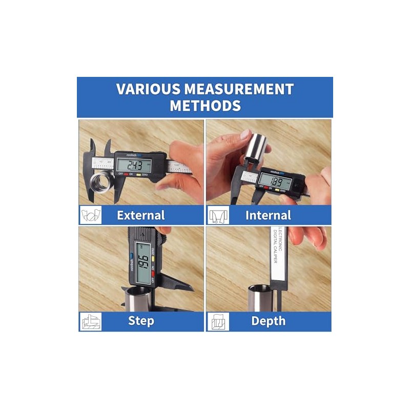HEA 6" Digital Caliper, Precision Electronic Micrometer 150mm/0-6" with Large