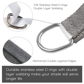 Artpuch 12'x12'x12' Sun Shade Sail Curved Commercial Outdoor Shade Cover Dark Grey Triangle Heavy Duty Permeable 185GSM Backyard Shade Cloth for Patio Garden Sandbox (We Make Custom Size)