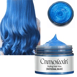 Blue Temporary Color Hair Wax,Instant Hairstyle Cream,Hair Wax Spray,Hair Pomades Hairstyle Wax for Party Cosplay Easy Cleaning 4.23 oz