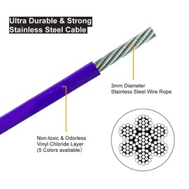 Tie Out Cable for Large Dog, 100ft Dog Runner for Yard, 30/40/50ft Dog Run Leash Heavy Duty Swivel Hooks Heavy Duty Lead Steel Wire Dog Chain Dog Leash Cable Perfect for The Yard, Camping, Beach