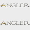 Boat Raised Decals 202308 | Angler Silver Stickers (Pair)