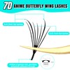 VAVALASH Anime Butterfly-Wing Lash Extensions,Premade Manga Lashes 0.07 C/D Curl,