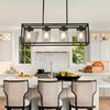 Pretoy Black Kitchen Light Fixture,Black Farmhouse Chandeliers for Dining Room,Rustic